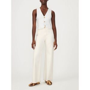 NWT DL1961 Hepburn Wide Leg High Rise Vintage 31" Eggshell Jeans Plus Size 16W